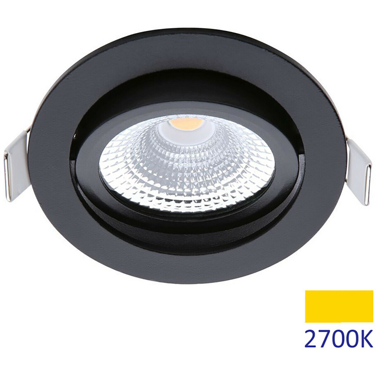 EcoDim - LED Spot Inbouwspot - ED-10029 5W - Waterdicht IP54 - Dimbaar - Warm Wit 2700K - Mat Zwart - Aluminium - Rond - Kantelbaar | Qualu