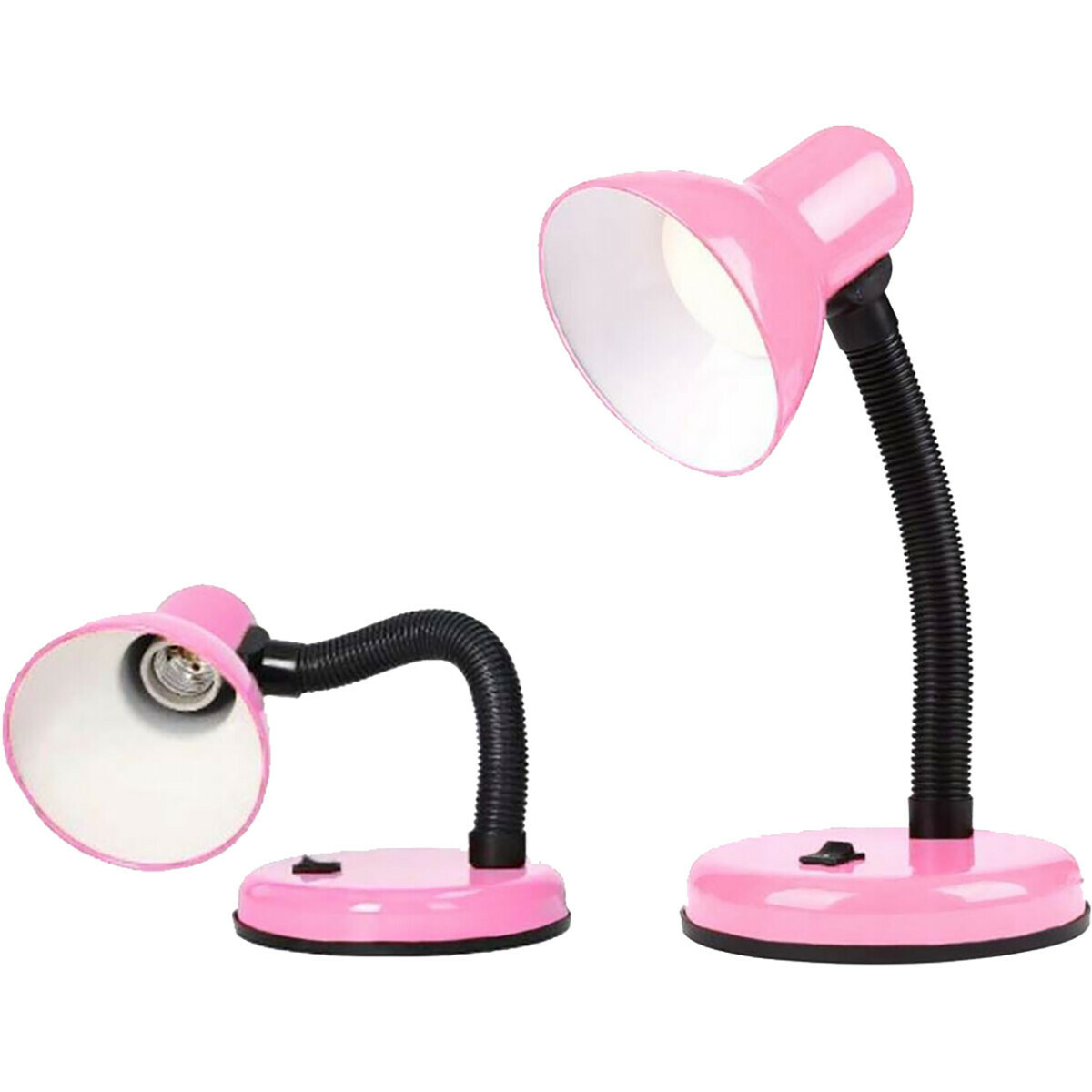 Netelig wazig concept LED Bureaulamp - Velvin Brin - E27 Fitting - Aan/Uit Schakelaar - Flexibele  Arm - Roze | Qualu